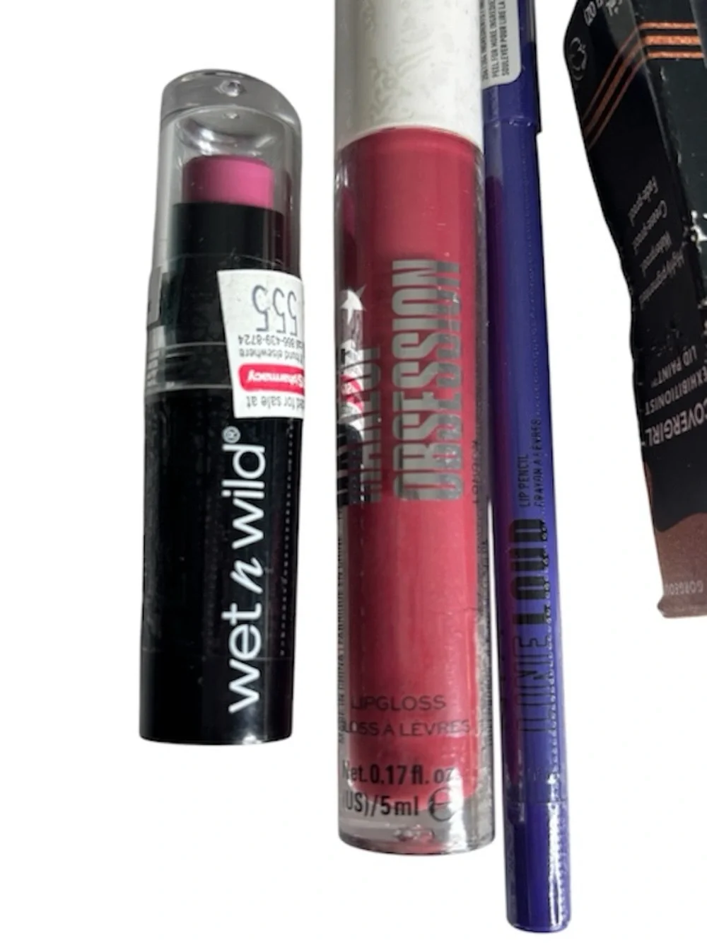 CoverGirl Exhibitionist Lid Paint + Wet n Wild Lipstick + NYC pencil & Gloss Set